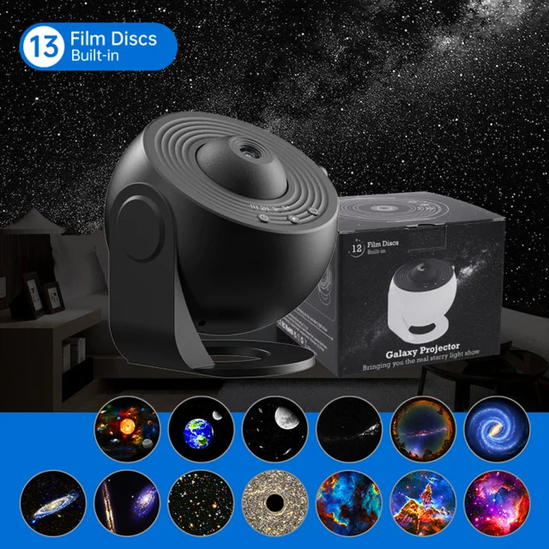 Night Light Galaxy Projector Starry Sky Projector 360° Rotate Planetarium Lamp for Kids Bedroom Valentines Day Gift Wedding Deco